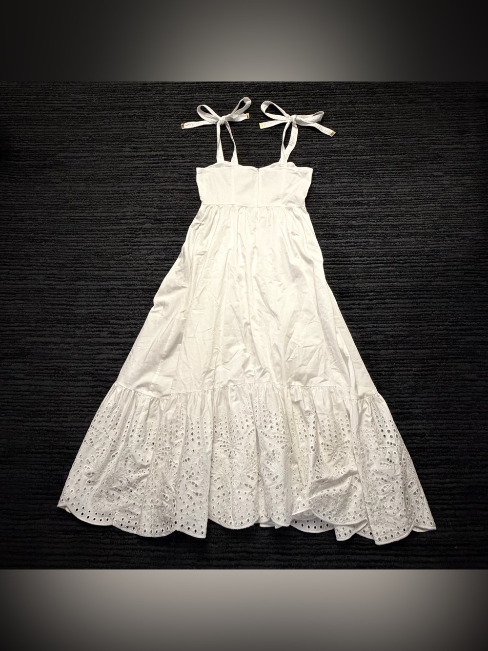 Karina Grimaldi Rio Corset Broderie Anglaise Tie Strap Maxi Dress - Picture 2 of 7